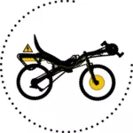 Modern Elektrikli bisiklet siluet vektör küçük resim