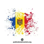 Flag of Moldova ink spatter