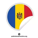Bandera de Moldova redondo adhesivo
