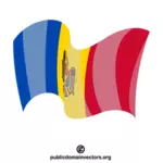 मोल्दोवन राज्य का झंडा लहराता हुआ