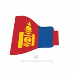 Wavy flag of Mongolia