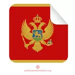 Rectangular sticker with flag of Montenegro
