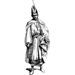 Vector clip art of Moorish soldier in traditional costume