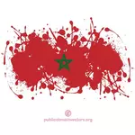 잉크에 있는 모로코 국기 모양 뿌려