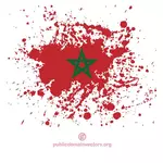 Vlag van Marokko binnen inkt spatten vorm