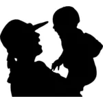 Mother and baby silhouette