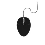 Vektori ClipArt musta tietokone hiiri 1