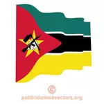Vecteur ondulé drapeau Mozambique