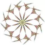 Dessin d'art abstrait avec des formes triangulaires hérissés en couleur