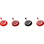 Vektor grafis warna-warni target dengan panah