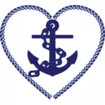 Nautical heart in blue