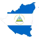 Nicaragua kart og flagg