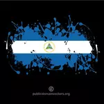 Flag of Nicaragua on black background