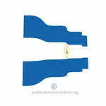 Wellenförmige Vektor Flagge Nicaraguas