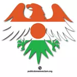 Flagga av Niger inuti eagle siluett