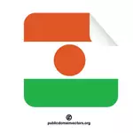 Flagga av Niger inuti fyrkantig klistermärke