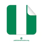 Etiqueta cuadrada bandera Nigeria