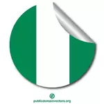 Bendera Nigeria bulat stiker