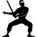 Ninja with sword vector image