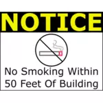 Vektorbild av rökning förbjuden inom 50 fot tecken