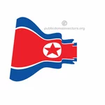 Vågig vektor flagga Nordkorea