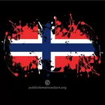 Bendera Norwegia pada latar belakang hitam