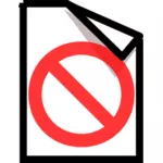 Grafica vectoriala de pictograma de computer OS interzise documentului