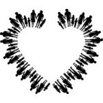 Family silhouette heart