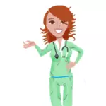 व्यावसायिक चिकित्सा नर्स के वेक्टर क्लिप आर्ट