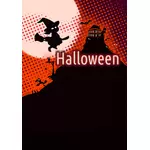 Halloween poster dengan latar belakang