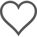Coeur blanc avec bordure brune épaisse vecteur une image clipart