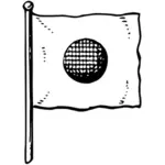 Ogontena clan totem with a ball in black and white vector drawing