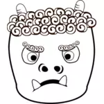 Dibujo vectorial de Oni demonio japonés