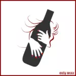 Wine bottle logo image