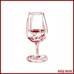 Glas vin skiss