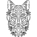 Arte de línea fox ornamentales