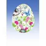 Векторное изображение Пасхальное яйцо с цветочным узором