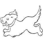 Happy running puppy vector image