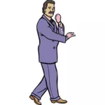 Man in a fashionable purple suit vector graphics