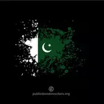 巴基斯坦在墨水飞溅的旗帜