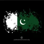 墨水飞溅与巴基斯坦国旗的