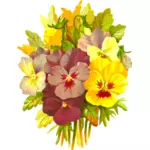 Geschilderde bloemen vectorafbeelding