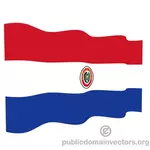 Wavy flag of Paraguay