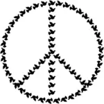 Peace symbol with doves