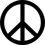 Vector clip art of black peace symbol