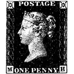 One penny post stamp