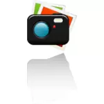Vector clip art of camera photographs icon