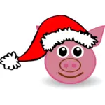 Funny piggy face vector image