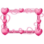 Pink hearts frame vector graphics