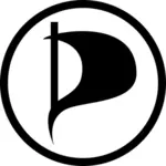 Piraat partijen logo vector tekening